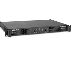 Versterker - Vonyx VDA1000 stereo versterker 2x 500W - Klasse-D - 1000W - Zwart