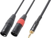 PD Connex kabel 2x XLR Male - 3.5mm Stereo 1.5m