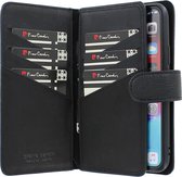 iPhone 12/12 Pro Bookcase hoesje - Pierre Cardin - Effen Zwart - Leer