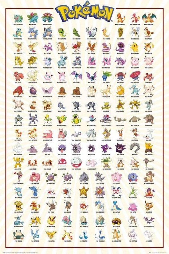 GBeye Pokemon Kanto 151 Poster - 61x91,5cm