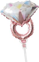 Tib Folieballon Ring Junior 35 Cm Zalmroze/zilver