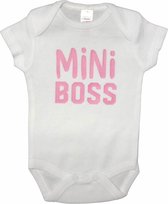 Soft Touch Romper Mini Boss Junior Katoen Wit/roze Maat 50/56