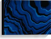 Canvas  - Zwart/Blauwe Verf - 40x30cm Foto op Canvas Schilderij (Wanddecoratie op Canvas)