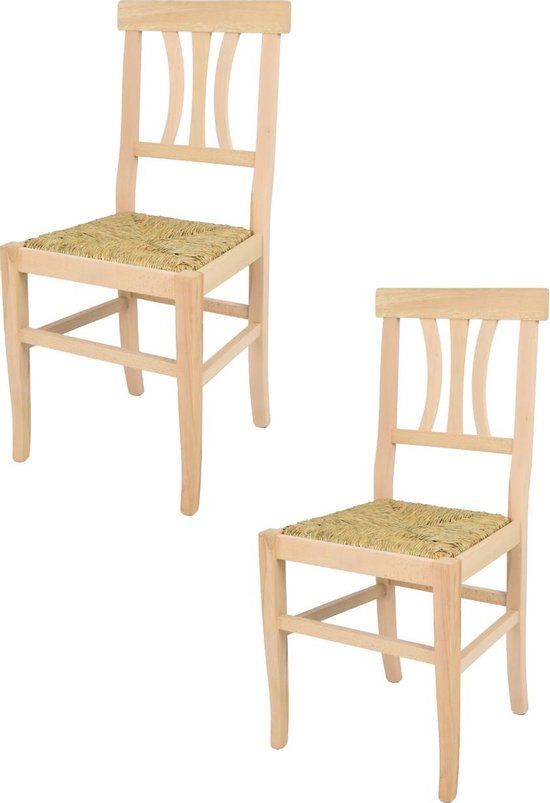 Foto: Tommychairs artemisia eetkamerstoelen set van 2 naturel rotan hout