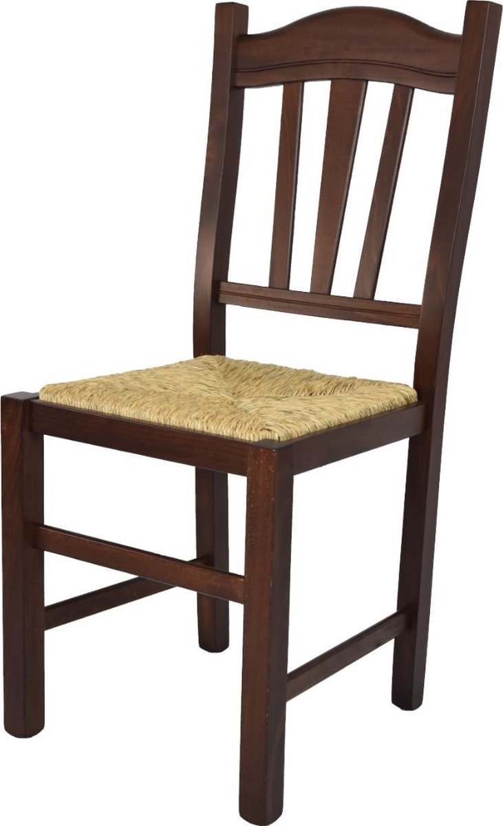 Tommychairs Silvana - Eetkamerstoel - 1 Stuk - Walnoot - Rotan