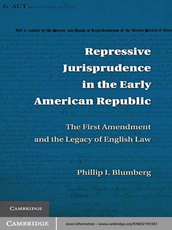 Repressive Jurisprudence in the Early American Republic - cover