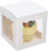 Kraftdoosjes Wit met 3 vensters 5x5x5cm (25 stuks)
