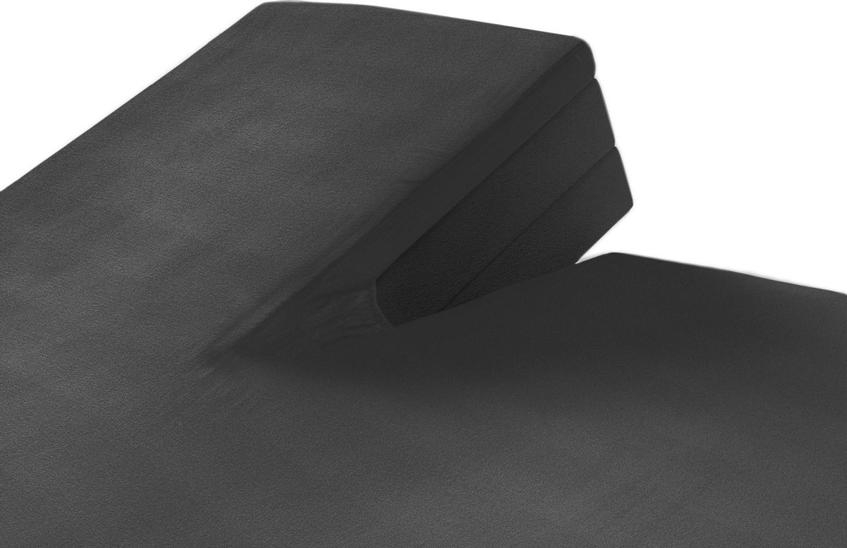 SleepMed - Hoeslaken voor splitmatras - Antraciet - 140 x 200 cm - 100% katoen