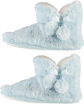 Pantoffels dames - Sloffen - Pantoffels - Sloffen dames - Zacht - Licht blauw - Maat 39/40