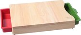 Snijplank met 2 opvangbakjes | 35.5x25.5x5.5cm | Bamboe