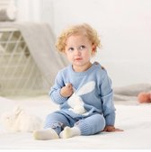 Budino Baby Romper Pyjama Onesie Konijn Dier - Blauw - maat 62