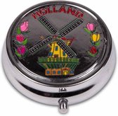 Pillendoosje Molen Kleur Holland Shiny Zilver - Souvenir