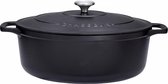 Chasseur Ovale Stoofpan 4 liter - Gietijzeren kookpot - gietijzeren braadpan - zwart