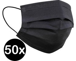 Mondkapje Wegwerp Zwart Mondmasker Mondkapje Wegwerp Mondkapjes Niet Medisch Universeel - 50x.
