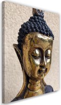 Schilderij Gezicht Gouden Boeddha II, 2 maten , (wanddecoratie)