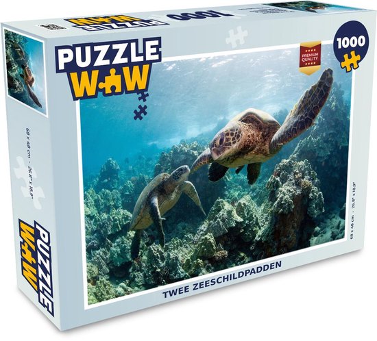 Puzzel 1000 stukjes volwassenen Schildpad 1000 stukjes - Twee  zeeschildpadden -... | bol.com