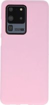 Hoesje Geschikt voor de Samsung Galaxy S20 Ultra - Backcover Color Telefoonhoesje - Roze