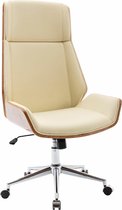 Chaise de bureau Clp Breda - Simili cuir - Noyer/Crème