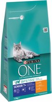 Purina ONE Senior - Kattenvoer - Kip & Volkoren Granen - 3 x 1.5kg