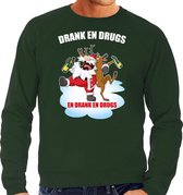 Foute Kerstsweater / Kersttrui Drank en drugs groen voor heren - Kerstkleding / Christmas outfit M