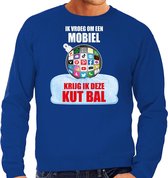 Kut Kerstbal sweater / Kersttrui Ik vroeg om een mobiel krijg ik deze kut bal blauw voor heren - Kerstkleding / Christmas outfit M