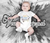 Romper papas fishing buddy - Baby romper met tekst - korte mouw rompertje - maat 74-80 - kraamcadeau  zwangerschapscadeau babyshower baby kleding leuke tekst - rompertjes baby