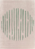 Island Leaf Vloerkleed - 200x300 - Rechthoek - Laagpolig Tapijt - Modern - Groen, Roze