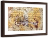 Foto in frame Gitaar op bladmuziek, 120x80, beige, Premium print