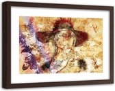 Foto in frame Vrouw met rode hoed, 120x80, Premium print