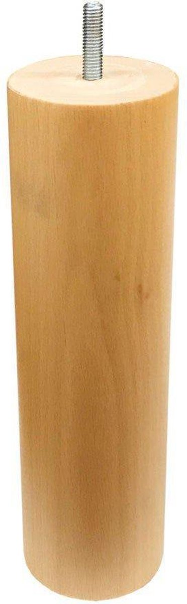 FLE - Meubelpoot rond Ø 6,5 cm en hoogte 23 cm van massief hout (M8)