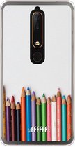 Nokia 6 (2018) Hoesje Transparant TPU Case - Pencils #ffffff