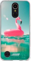LG K10 (2017) Hoesje Transparant TPU Case - Flamingo Floaty #ffffff