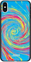iPhone Xs Max Hoesje TPU Case - Swirl Tie Dye #ffffff