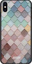iPhone Xs Max Hoesje TPU Case - Color Tiles #ffffff