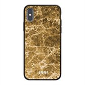 iPhone Xs Hoesje TPU Case - Gold Marble #ffffff