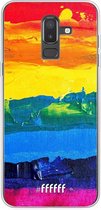 Samsung Galaxy J8 (2018) Hoesje Transparant TPU Case - Rainbow Canvas #ffffff