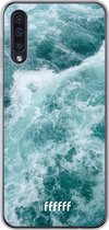 Samsung Galaxy A50s Hoesje Transparant TPU Case - Whitecap Waves #ffffff