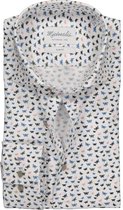 Michaelis Slim Fit overhemd - vlinderprint - Strijkvriendelijk - Boordmaat: 38