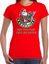 Fout Kerst shirt / Kerst t-shirt Rambo but you can call me Santa rood voor dames - Kerstkleding / Christmas outfit XL