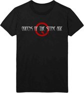 Queens Of The Stone Age Heren Tshirt -S- Text Logo Zwart