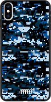 iPhone Xs Max Hoesje TPU Case - Navy Camouflage #ffffff