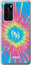 Huawei P40 Hoesje Transparant TPU Case - Flower Tie Dye #ffffff