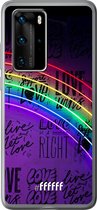 Huawei P40 Pro Hoesje Transparant TPU Case - Love is Love #ffffff