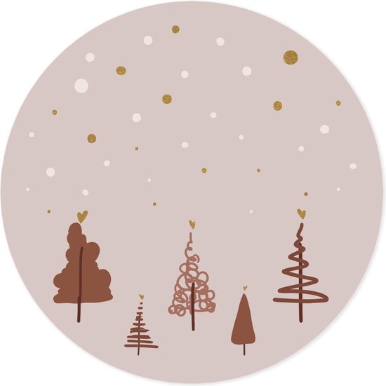 Villa Madelief Muursticker kerstbomen bruin - WandstickersWandstickers Kerst - Polyester - 125cm