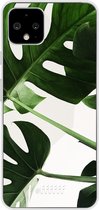 Google Pixel 4 Hoesje Transparant TPU Case - Tropical Plants #ffffff