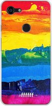 Google Pixel 3 XL Hoesje Transparant TPU Case - Rainbow Canvas #ffffff