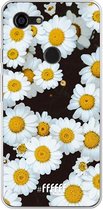 Google Pixel 3 XL Hoesje Transparant TPU Case - Daisies #ffffff