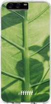Huawei P10 Hoesje Transparant TPU Case - Leaves Macro #ffffff