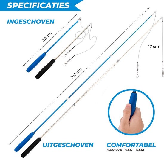 2 Kattenhengels met 10 Speeltjes – Bewegende Kattenspeeltjes met Veren en Belletjes – Interactieve Kattenspeelgoed Voor Kittens – Cat Toys