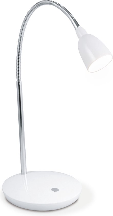 Home Sweet Home - Moderne Led Bureaulamp Flexy - verstelbare LED Leeslamp met schakelaar - Wit - 16/16/41,5cm - 3W 3000K 250lm - geschikt voor thuiskantoor, thuiswerkplek en werkruimte thuis - integreert LED